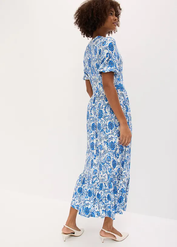 Jerseykleid aus softem Viskose-Mix in weiß von hinten (Totalaufnahme) - bonprix Jerseykleid aus softem Viskose-Mix in weiß von hinten (Totalaufnahme) - bonprix