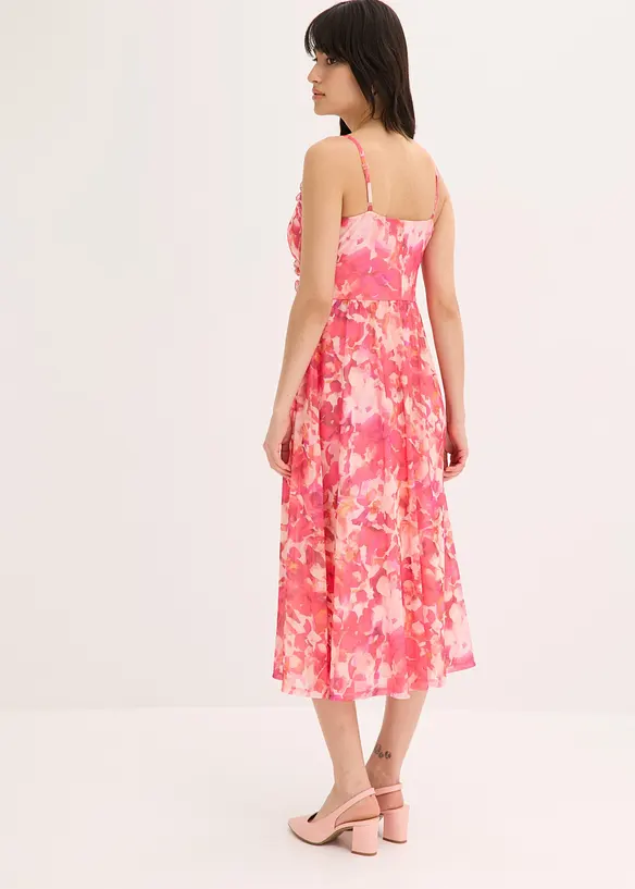 Trägerkleid aus softem Mesh in pink von hinten (Totalaufnahme) - bonprix