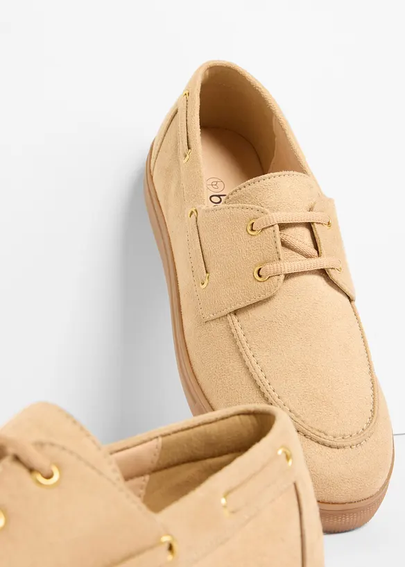 Loafer mit Schnürung in beige - bonprix