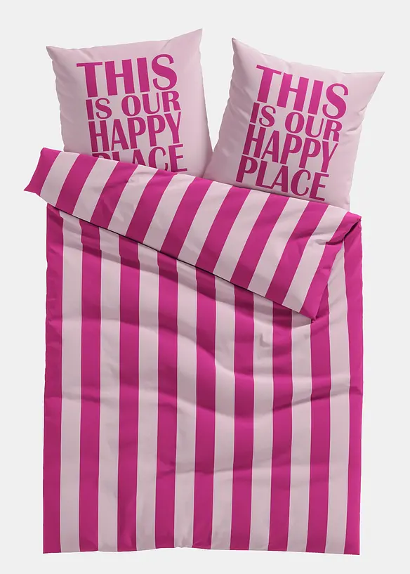 Baumwollmix-Bettwäsche in rosa von vorne - bonprix