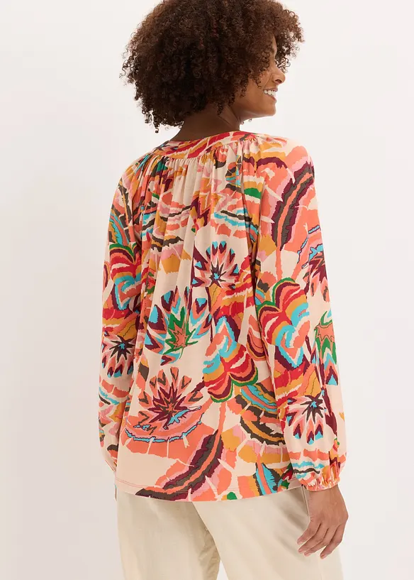 Shirtbluse mit dekorativem Bindeband in orange von hinten (im Anschnitt) - bonprix