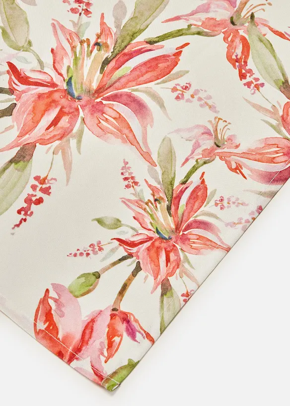Tischdecke mit Blumen Druck, wasserabweisend in pink (Detailaufnahme) - bonprix