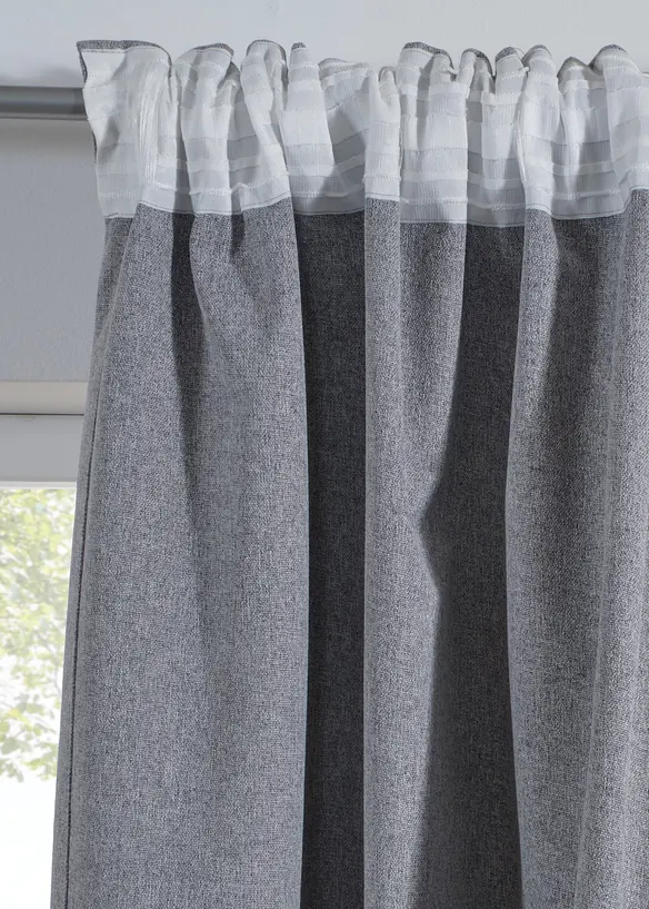 Thermo-Verdunkelungsvorhang mit gleichfarbiger Rückseite (1er Pack) in grau - bonprix