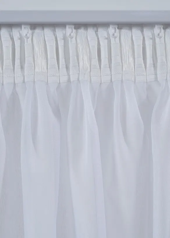 Transparente Gardine aus feinem Voile, in extra lang und breit (1er Pack) in weiß - bonprix