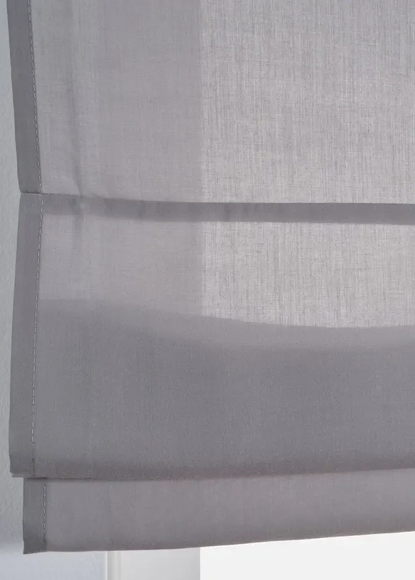 Faltrollo einfarbig, in vielen Größen in grau (Detailaufnahme) - bonprix