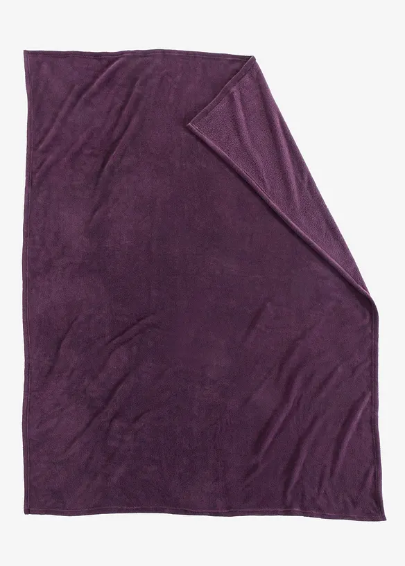 Kuscheldecke mit Cashmere Touch in lila von vorne - bonprix