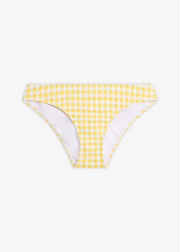 Bikinihose im kariertem Design in weiß von vorne - bonprix