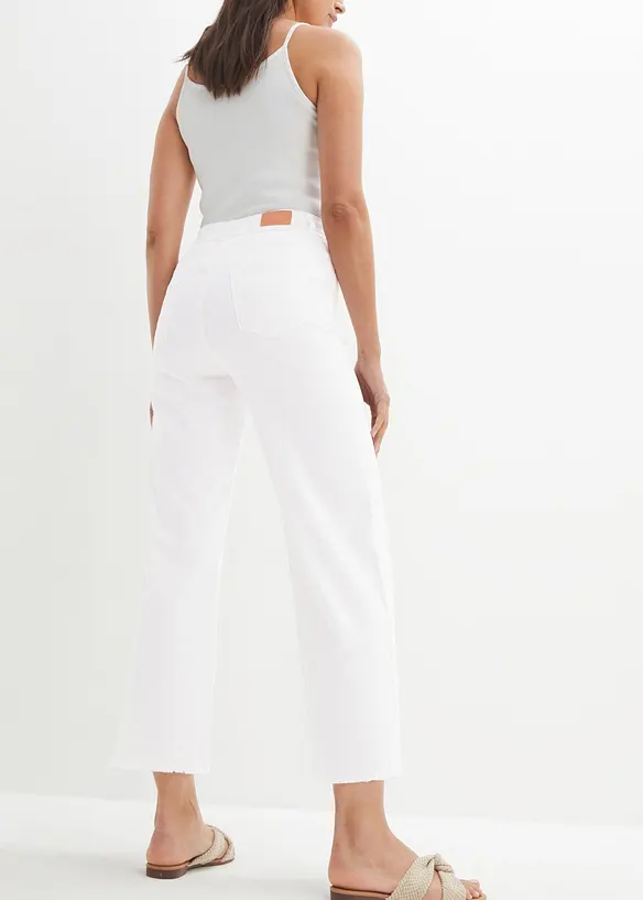7/8-Jeans, Wide Fit in weiß von hinten - bonprix