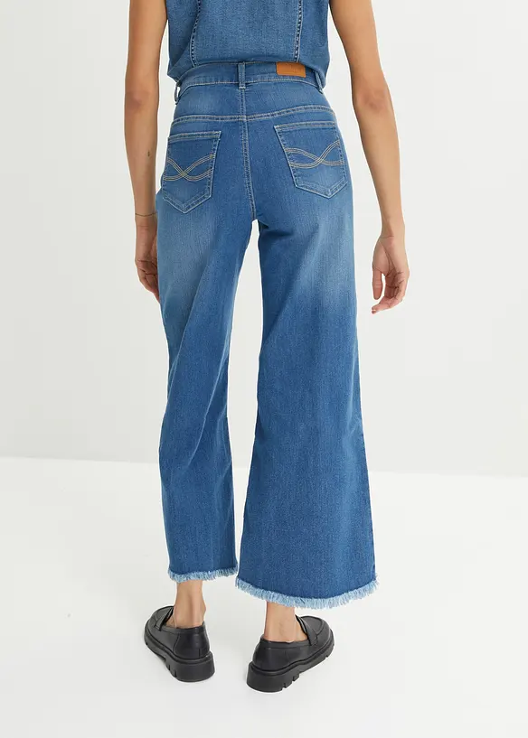 7/8-Jeans, Wide Fit in blau von hinten - bonprix