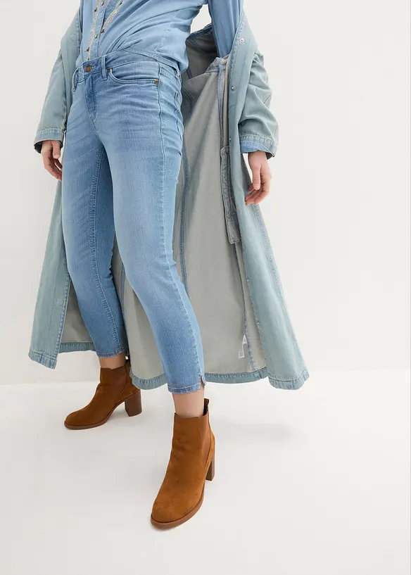 7/8-Jeans mit Schlitz Stretch in blau von vorne - bonprix