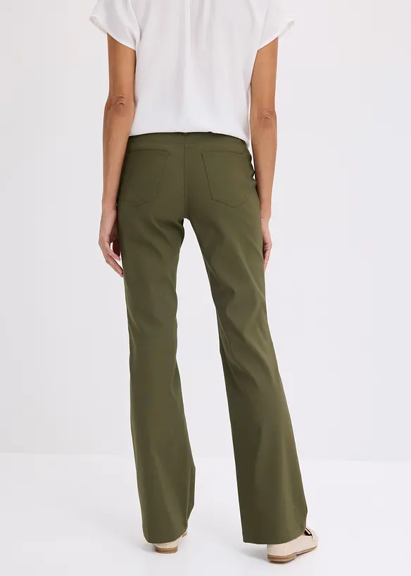 Stretch-Hose, Bootcut in grün von hinten - bonprix