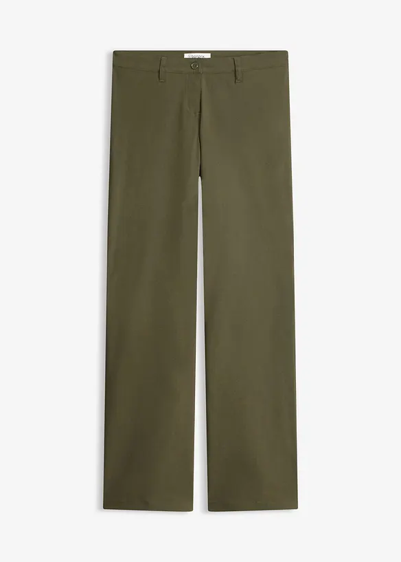 Stretch-Hose, Bootcut in grün von vorne - bonprix