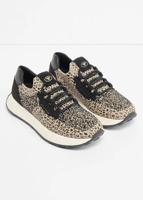 Tom Tailor Sneaker mit Glitzer-Details in schwarz - Tom Tailor