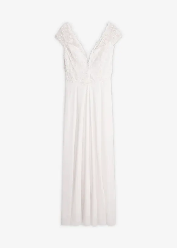 Brautkleid mit Spitze in weiß von vorne - bonprix