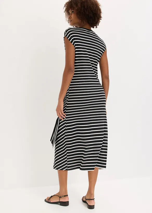 Jerseykleid mit Drapierung in schwarz von hinten (Totalaufnahme) - bonprix Jerseykleid mit Drapierung in schwarz von hinten (Totalaufnahme) - bonprix