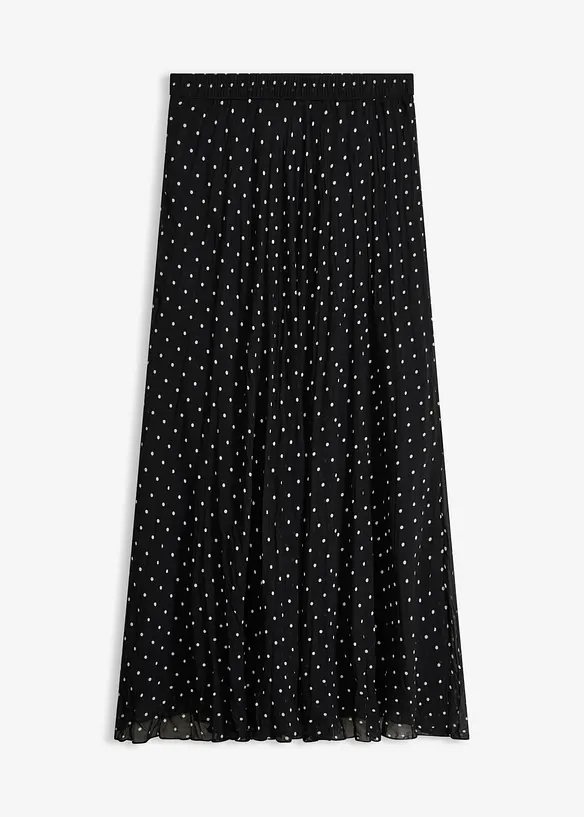 Chiffon-Rock in Crash-Optik in schwarz von vorne - bonprix Chiffon-Rock in Crash-Optik in schwarz von vorne - bonprix