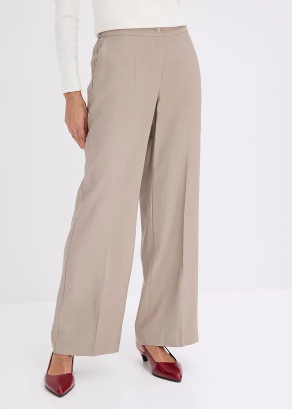 Leichte Marlenehose mit Viskose in braun von vorne - bonprix Leichte Marlenehose mit Viskose in braun von vorne - bonprix