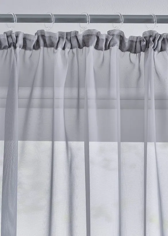 Gardinen aus leichtem Voile (2er Pack) in silber - bonprix
