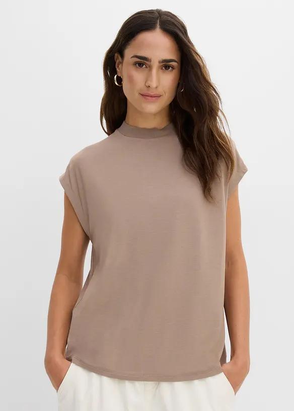 T-Shirt aus softer Viskose in braun von vorne (im Anschnitt) - bonprix T-Shirt aus softer Viskose in braun von vorne (im Anschnitt) - bonprix