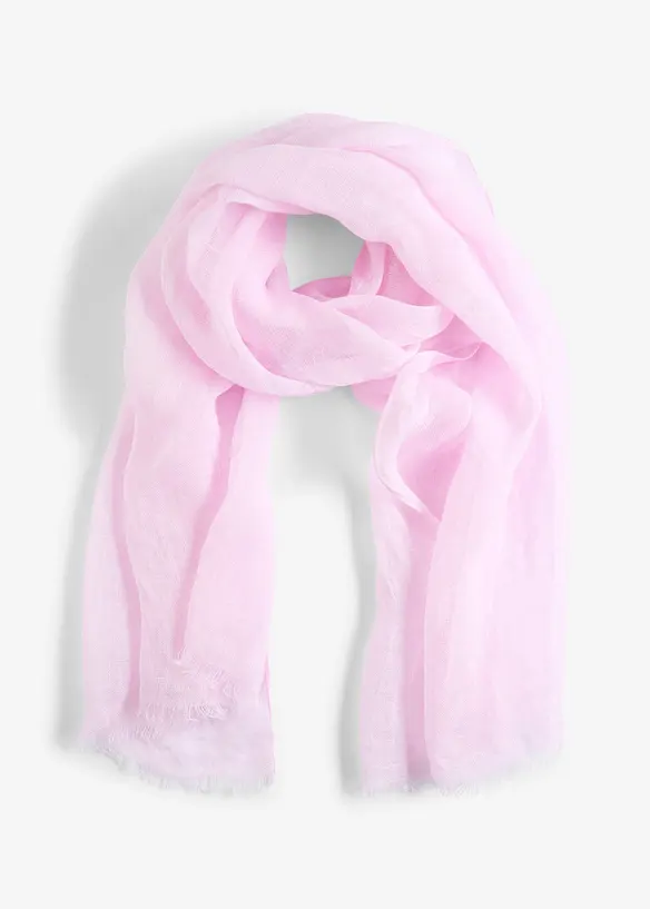 Schal aus reinem Leinen in rosa von vorne - bonprix