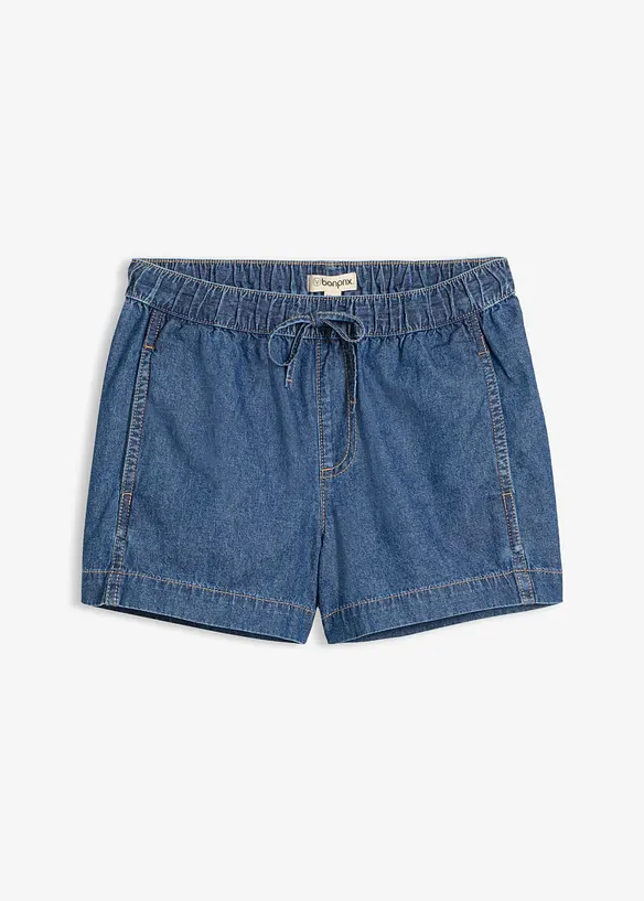 Leichte Jeans-Shorts Mid Waist, Bequembund in blau von vorne - bonprix