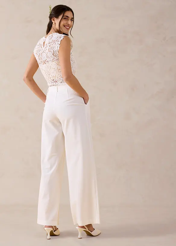 Marlenehose in weiß von hinten - bonprix