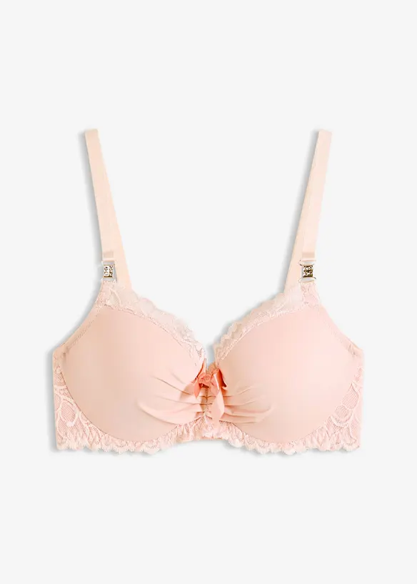 Schalen-BH mit recyceltem Polyamid in rosa von vorne - bonprix