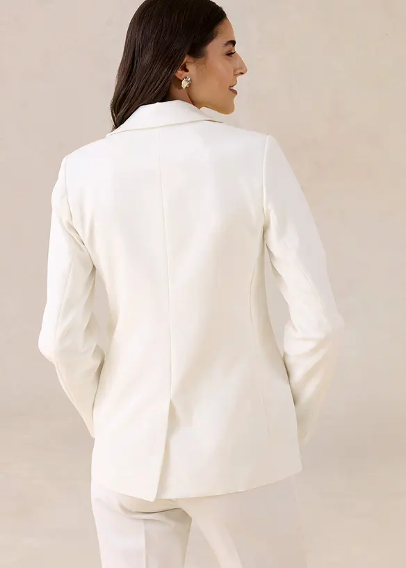 Blazer mit Schmuckknöpfen in weiß von hinten (im Anschnitt) - bonprix Blazer mit Schmuckknöpfen in weiß von hinten (im Anschnitt) - bonprix