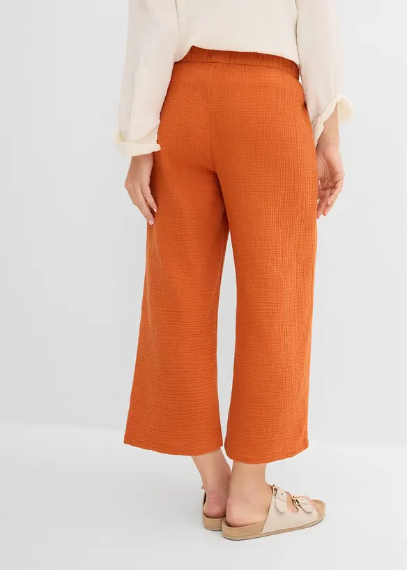 Musselin-Marlenehose aus reiner Baumwolle in orange von hinten - bonprix Musselin-Marlenehose aus reiner Baumwolle in orange von hinten - bonprix