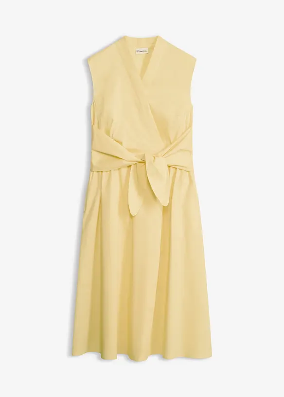 Kleid mit Bindedetail in gelb von vorne - bonprix Kleid mit Bindedetail in gelb von vorne - bonprix