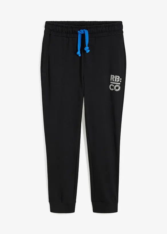 Jogginghose mit Kontrastdetails in schwarz von vorne - bonprix