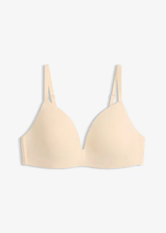 Nahtloser Schalen-BH ohne Bügel  in beige von vorne - bonprix