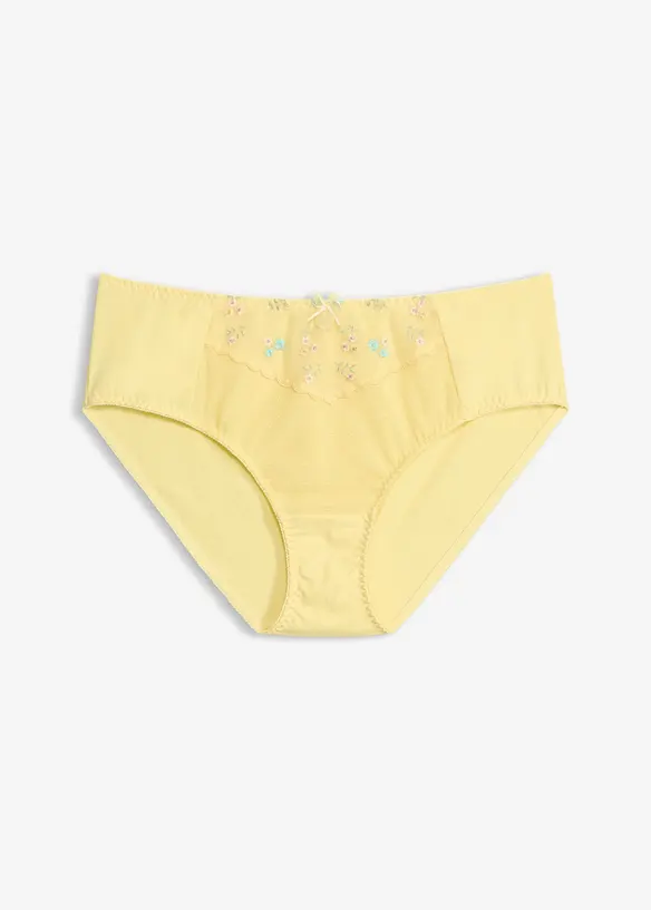 Maxislip mit zarter Stickerei in gelb von vorne - bonprix