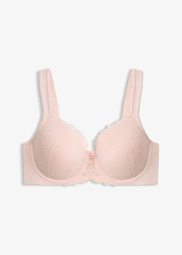 Schalen-BH mit gepolsterten Trägern in rosa von vorne - bonprix