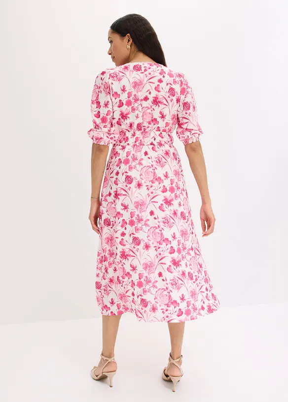 Midikleid aus Viskose-Mix in pink von hinten (Totalaufnahme) - bonprix Midikleid aus Viskose-Mix in pink von hinten (Totalaufnahme) - bonprix