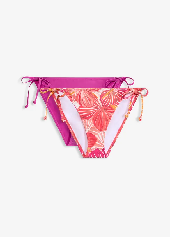 Bikinihose (2er Pack) in lila von vorne - bonprix