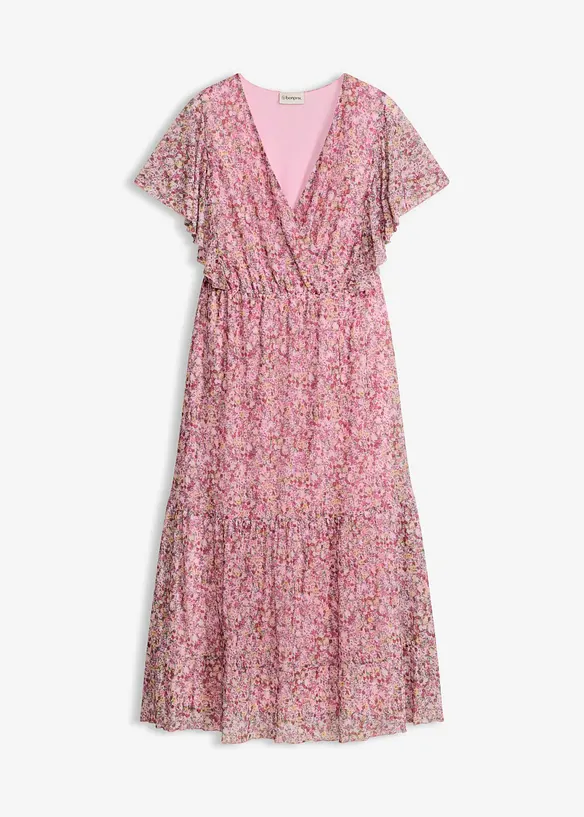 Midikleid aus softem Mesh in rosa von vorne - bonprix Midikleid aus softem Mesh in rosa von vorne - bonprix