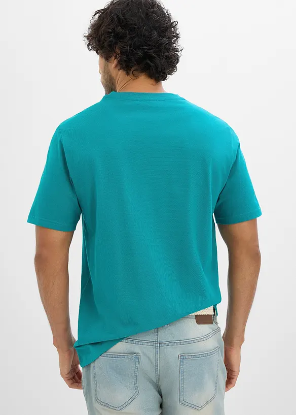 T-Shirt aus reiner Baumwolle in petrol von hinten (im Anschnitt) - bonprix