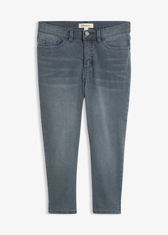 Capri-Ultra-Soft-Jeans in blau von vorne - bonprix