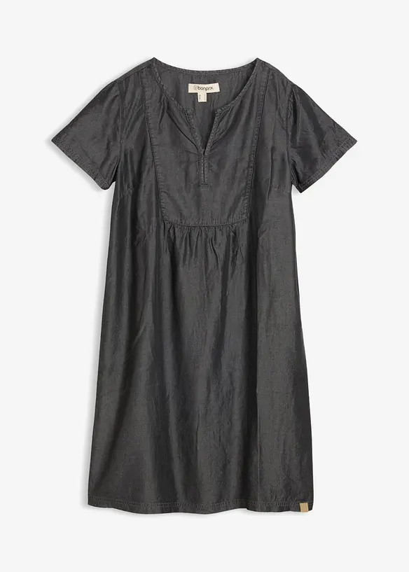 Kleid aus Lyocell in schwarz von vorne - bonprix