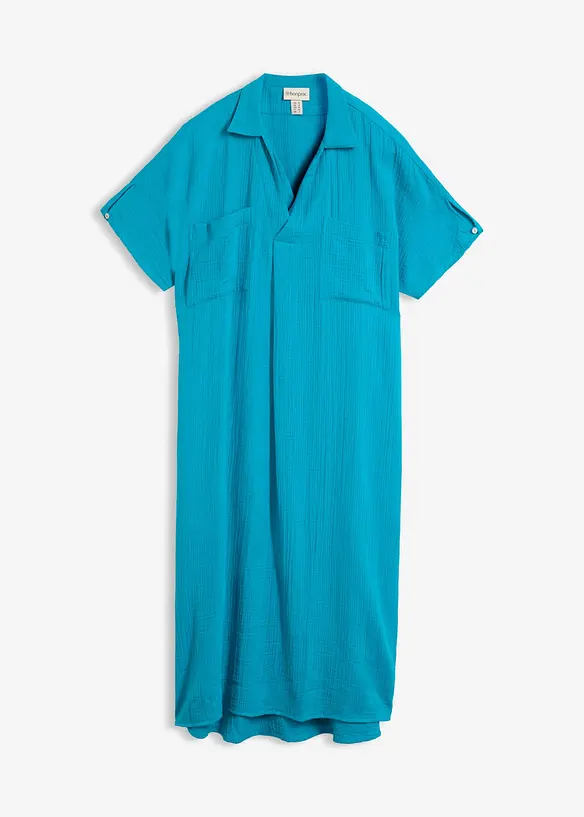 Musselin-Kaftan aus reiner Baumwolle in blau von vorne - bonprix Musselin-Kaftan aus reiner Baumwolle in blau von vorne - bonprix