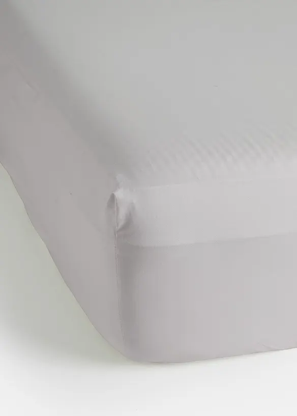 Perkal Spannbettlaken in grau - bonprix