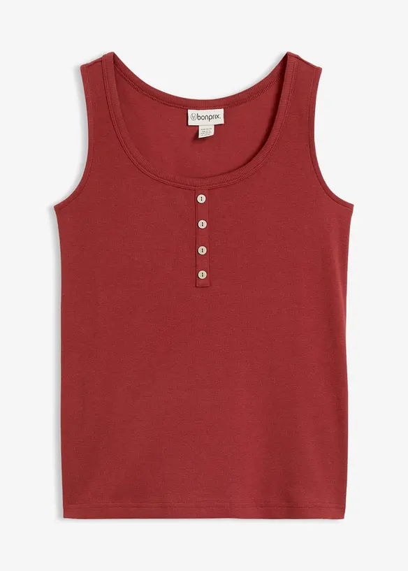 Hüftlanges Ripp-Top in rot von vorne - bonprix Hüftlanges Ripp-Top in rot von vorne - bonprix