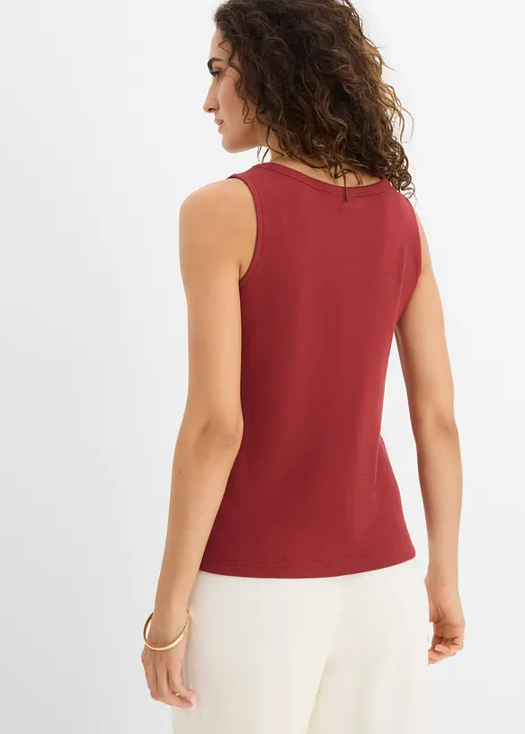 Hüftlanges Ripp-Top in rot von hinten (im Anschnitt) - bonprix Hüftlanges Ripp-Top in rot von hinten (im Anschnitt) - bonprix