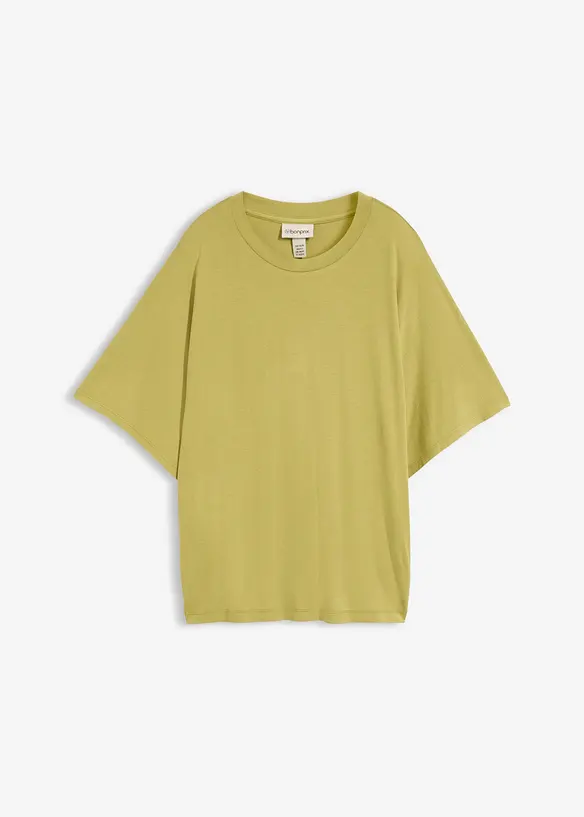 T-Shirt aus Viskose-Mix in grün von vorne - bonprix