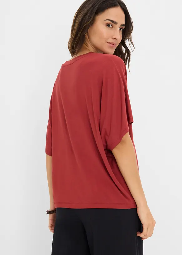 T-Shirt aus Viskose-Mix in rot von hinten (im Anschnitt) - bonprix