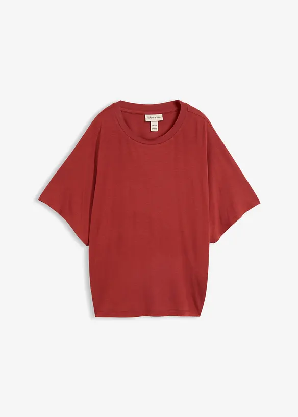 T-Shirt aus Viskose-Mix in rot von vorne - bonprix
