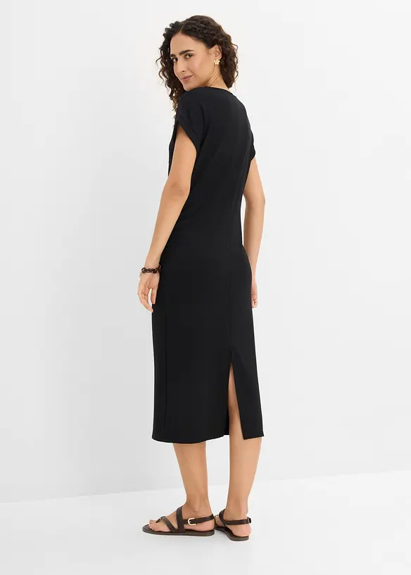 Jerseykleid aus Punto di Roma in schwarz von hinten (Totalaufnahme) - bonprix