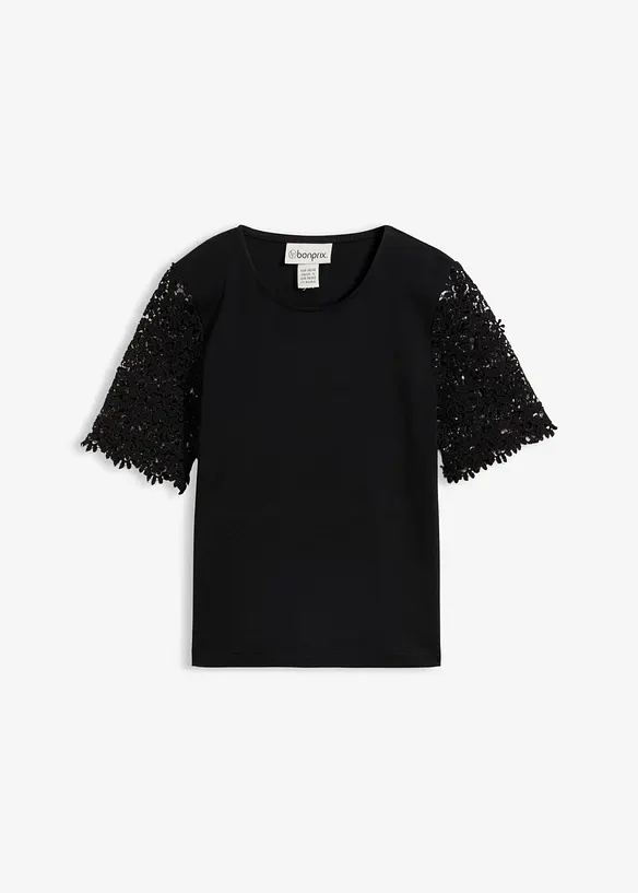 Shirt aus reiner Bio-Baumwolle in schwarz von vorne - bonprix Shirt aus reiner Bio-Baumwolle in schwarz von vorne - bonprix