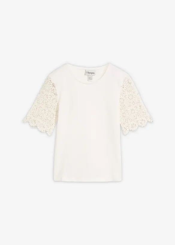 Shirt aus reiner Bio-Baumwolle in weiß von vorne - bonprix Shirt aus reiner Bio-Baumwolle in weiß von vorne - bonprix